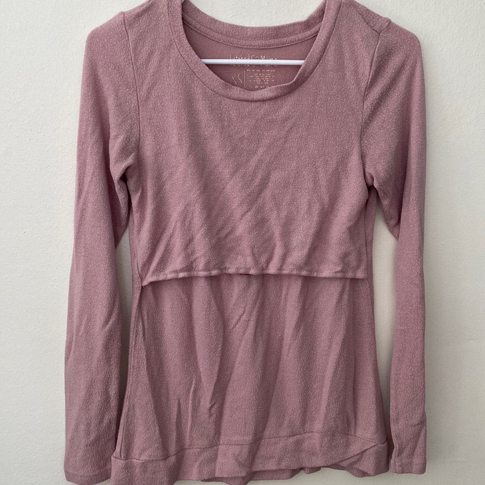 Latched Mama nursing maternity sweater rose pink size Xs